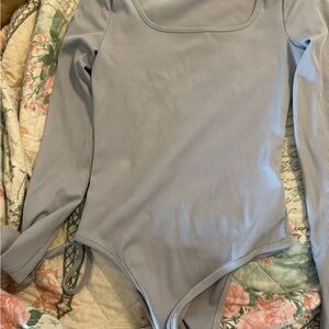 Amazon Gray Ribbed Bodysuit & Pant Set